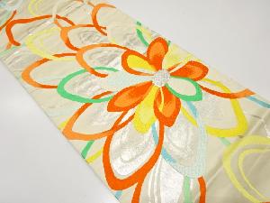 アンティーク　菊模様織出し袋帯（材料）